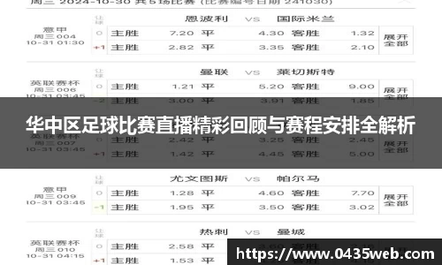 华中区足球比赛直播精彩回顾与赛程安排全解析
