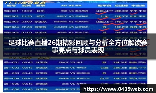 足球比赛直播26期精彩回顾与分析全方位解读赛事亮点与球员表现