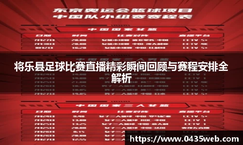 将乐县足球比赛直播精彩瞬间回顾与赛程安排全解析