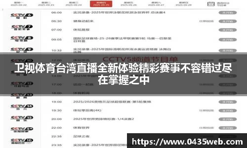 卫视体育台湾直播全新体验精彩赛事不容错过尽在掌握之中